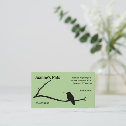 バス。カード – Hummingbird on Branch 名刺 (スタンド正面)