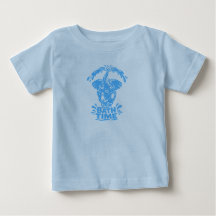 バス タイム エレファント キッズ Tシャツ – かわいい 水しぶき E