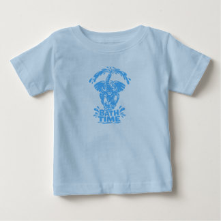 バス タイム エレファント キッズ Tシャツ – かわいい 水しぶき E