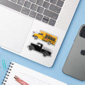 バス&トラック等高線ビニールステッカーラベル シール (ノートパソコンとiPhone)