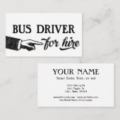 バス・ドライバーのビジネス・カードカッコいい- ヴィンテージ 名刺 (正面/裏面)