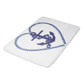 バス・マットの浴室のハートのいかりの青い白 バスマット (アングル)