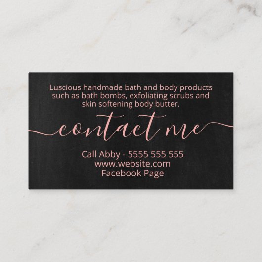 バス&体スパスキンケアブラックフローラ 名刺 (裏面)