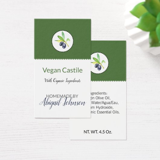 バス&体ソープ包装オリーブ油ギフトラベル (デスク)