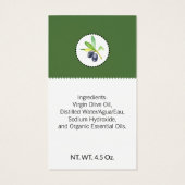 バス&体ソープ包装オリーブ油ギフトラベル (裏面)