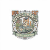 バス 公共交通 猫 バス 公共交通 猫 ヴィンテージ シール (正面)