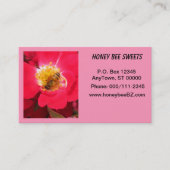 バス。Card - Honey Bee on Pink flower 名刺 (正面)
