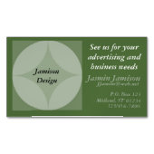 バス。Card (mag) – 円とダイヤモンドグラフィック マグネット名刺 (正面)