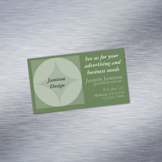 バス。Card (mag) – 円とダイヤモンドグラフィック マグネット名刺 (インサイチュ)