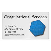 バス。Card (mag) - Hexagon Jig-Sawパズル/青 マグネット名刺 (正面)