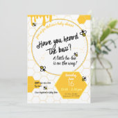 バズの音は聞いた?ベビーシャワービーテーマ 招待状 (スタンド正面)