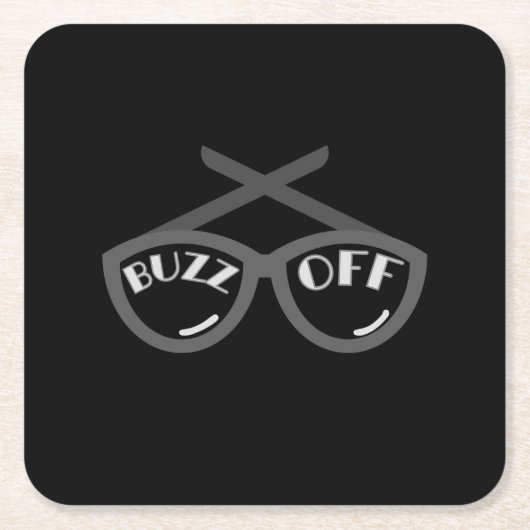 バズオフ – 1940s女性のTシャツ スクエアペーパーコースター (正面)