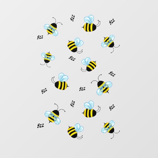 バズン忙しブルビーズハネビーズウィンドウデカール ウィンドウサイン (シート)