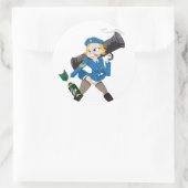 バズーカガールステッカー ラウンドシール (バッグ)