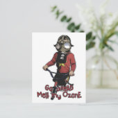 バズーカキッド – ガスマスクとバイク ポストカード (スタンド正面)