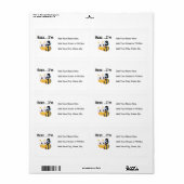 バズ(昆虫)マルハナバチ第3回誕生日Tシャツとギフト ラベル (フルシート)