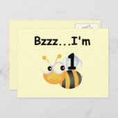 バズ(昆虫)マルハナバチ1st誕生日Tシャツとギフト ポストカード (正面/裏面)