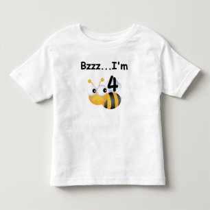 バズ(昆虫)マルハナバチ4th誕生日Tシャツとギフト トドラーTシャツ