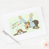 バセおもしろいットと男祝の新年の漫画 長方形シール (封筒)