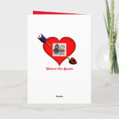 バセおもしろいットハウンドとハート付きバレンタイン シーズンカード (裏面)