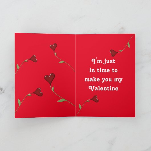 バセおもしろいットハウンドとハート付きバレンタイン シーズンカード (内部)