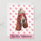 バセおもしろいットハウンド君の犬バレンタインデー シーズンカード (正面)