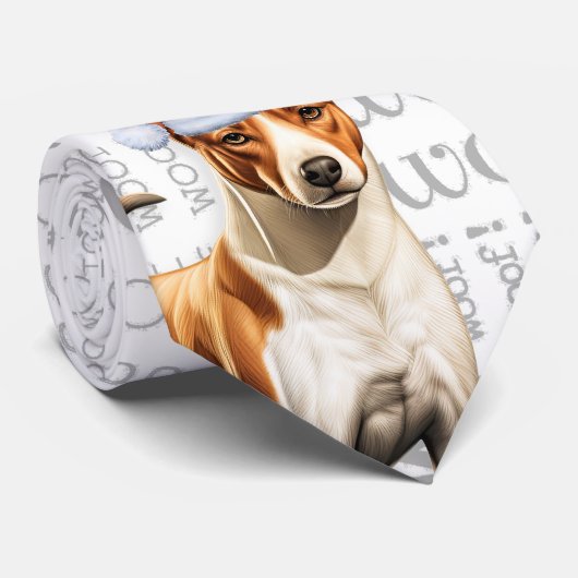 バセおもしろいンジクリスマスドッグ恋人 ネクタイ (ロール)