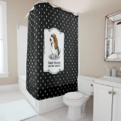 バセカッコいいットハウンド犬とサングラス(トライカラー1) シャワーカーテン (インサイチュ)