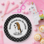 バセカッコいいットハウンド犬とサングラス(トライカラー1) ペーパープレート (パーティー)