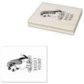 バセカッコいいットハウンド犬とサングラス（トライカラー1） ラバースタンプ (押印)