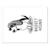 バセカッコいいットハウンド犬とサングラス（トライカラー1） ラバースタンプ (インプリント)