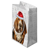 バセスタイリッシュおもしろいット・ハウンド愛好家クリスマス スモールペーパーバッグ (正面アングル)
