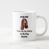 バセットおもしろいハウンドパパウォーター色カニンアート ジャンボコーヒーマグカップ (右)