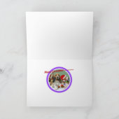 バセットはホーホホメリークリスマスカード シーズンカード (内部)