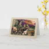 バセットウォッチ犬 カード (黄色い花)