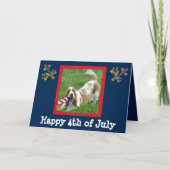 バセットハウンドおよびロケットが付いている7月カードの第4 カード (正面)