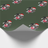 バセットハウンドが付いているクリスマスの包装紙 ラッピングペーパー (角)