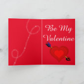 バセットハウンドとハートでかわいいバレンタイン シーズンカード (内部)