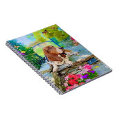 バセットハウンドとバタフライ ノートブック (右側)