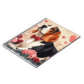 バセットハウンドとバラ – バレンタインデー ノートブック (左側)