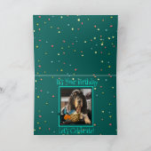 バセットハウンドとバーディー付きのかわいいバースデーカード シーズンカード (内部)