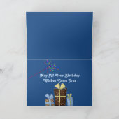 バセットハウンドと魔法の可愛い誕生日カード カード (内部)