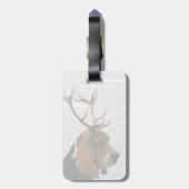 バセットハウンドと〔雄ジカの〕枝角 ラゲッジタグ (裏面縦)