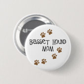 バセットハウンドのお母さん 缶バッジ (正面&裏面)