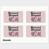 バセットハウンドのお母さん 長方形シール (シート)