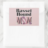 バセットハウンドのお母さん 長方形シール (バッグ)