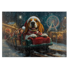 バセットハウンドのジェットコースター クリスマス カッティングボード