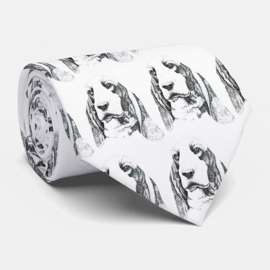 バセットハウンドのタイ ネクタイ (ロール)