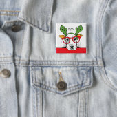 バセットハウンドのトナカイ 缶バッジ (インサイチュ)