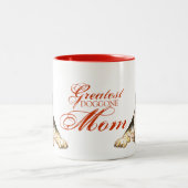 バセットハウンドのハートのお母さん ツートーンマグカップ (中央)